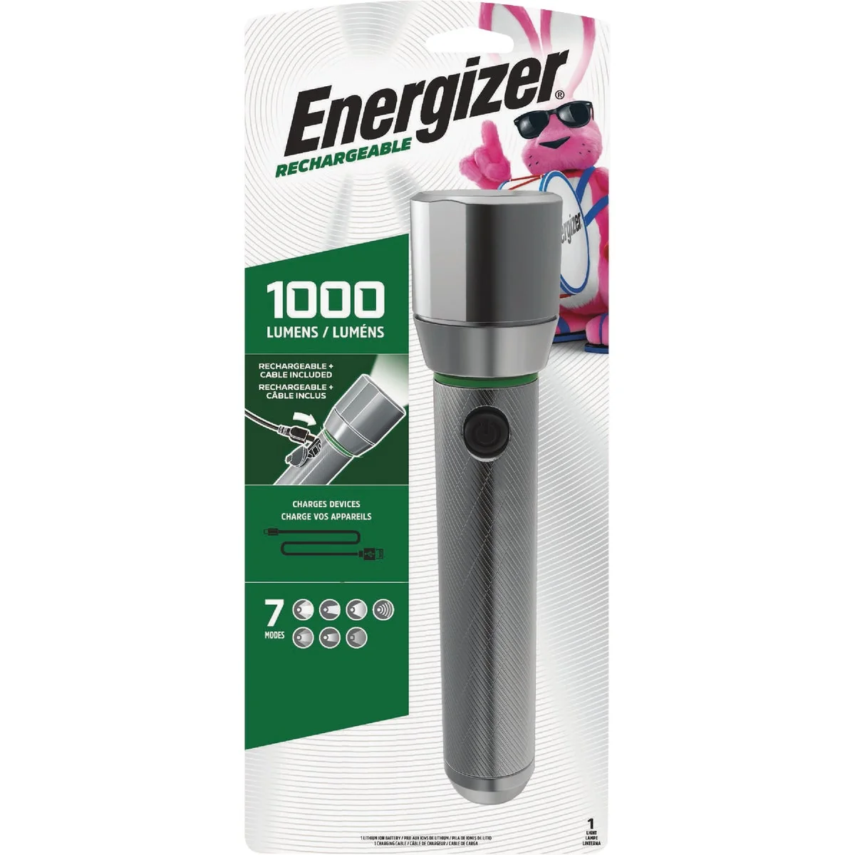 Genuine Energizer Vision HD 1200 Lm. LED Metal Rechargeable Flashlight Enhanced