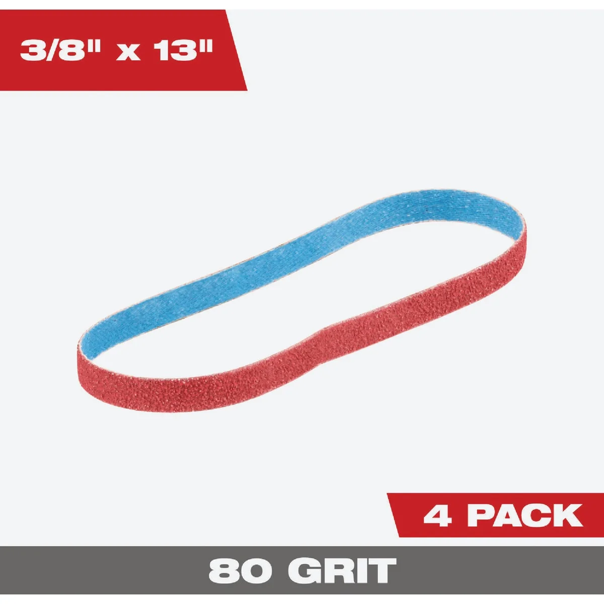 Outstanding Milwaukee 3 8 In. x 13 In. 80 Grit Bandfile Belt 4-Pack High-Quality