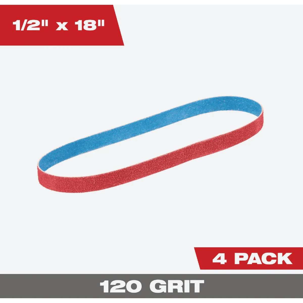 High-Grade Milwaukee 1 2 In. x 18 In. 120 Grit Bandfile Belt 4-Pack Safe