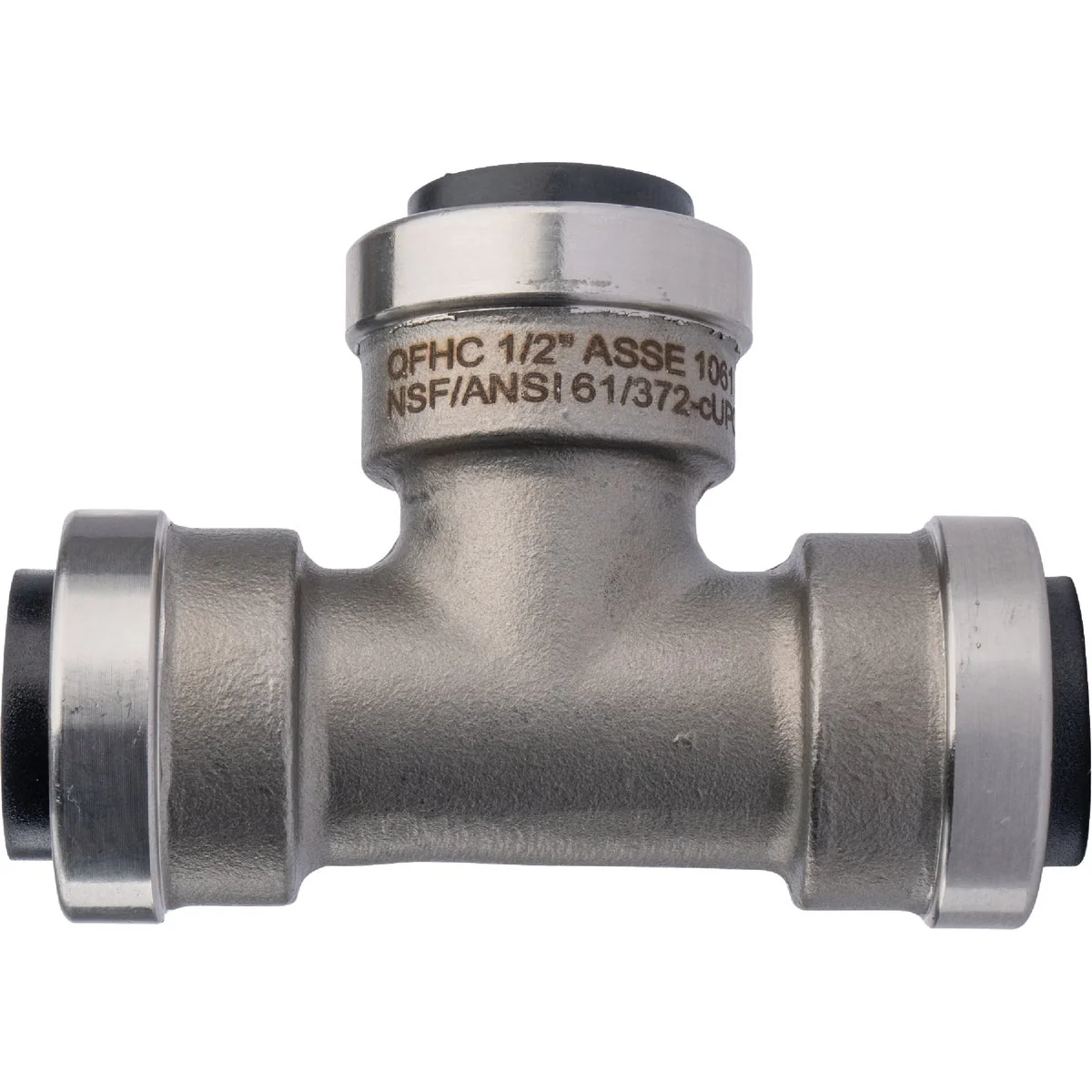 Excellent QuickFitting 1 2 In. x 1 2 In. x 1 2 In. Push-to-Connect Stainless Steel Tee Effective