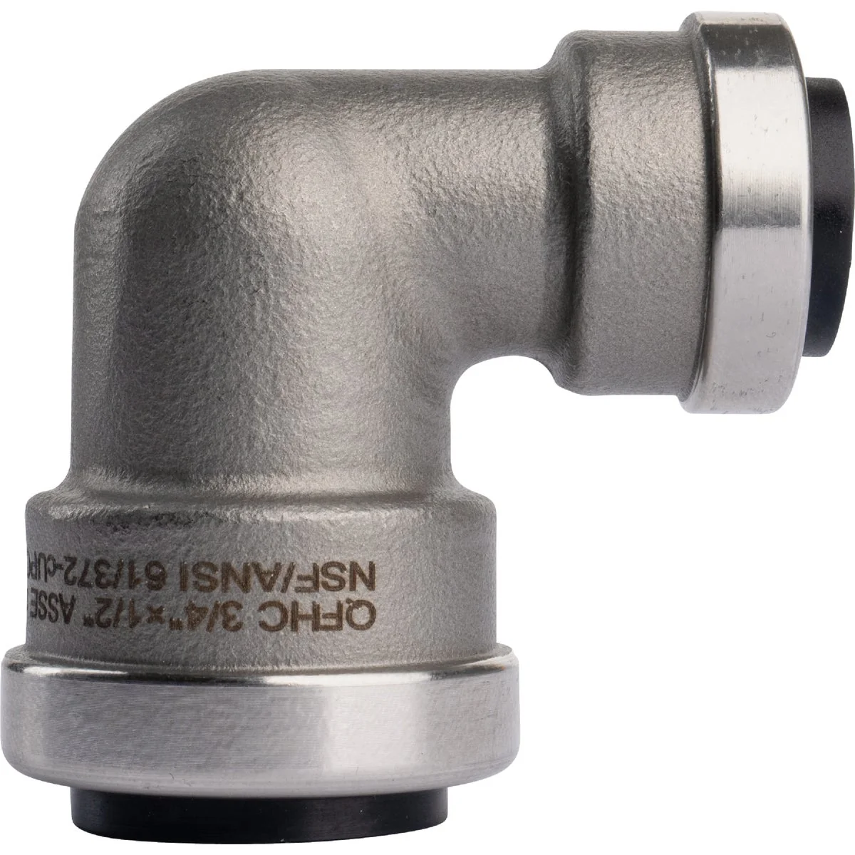 Genuine QuickFitting 3 4 In. x 1 2 In. Push-to-Connect Stainless Steel 90-Degree Reducing Elbow Premium Material