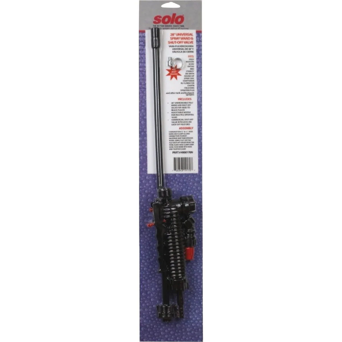Lightweight Solo 28 In. Universal Wand and Shut-Off Valve Assembly With Lock-On Lock-Off Fast
