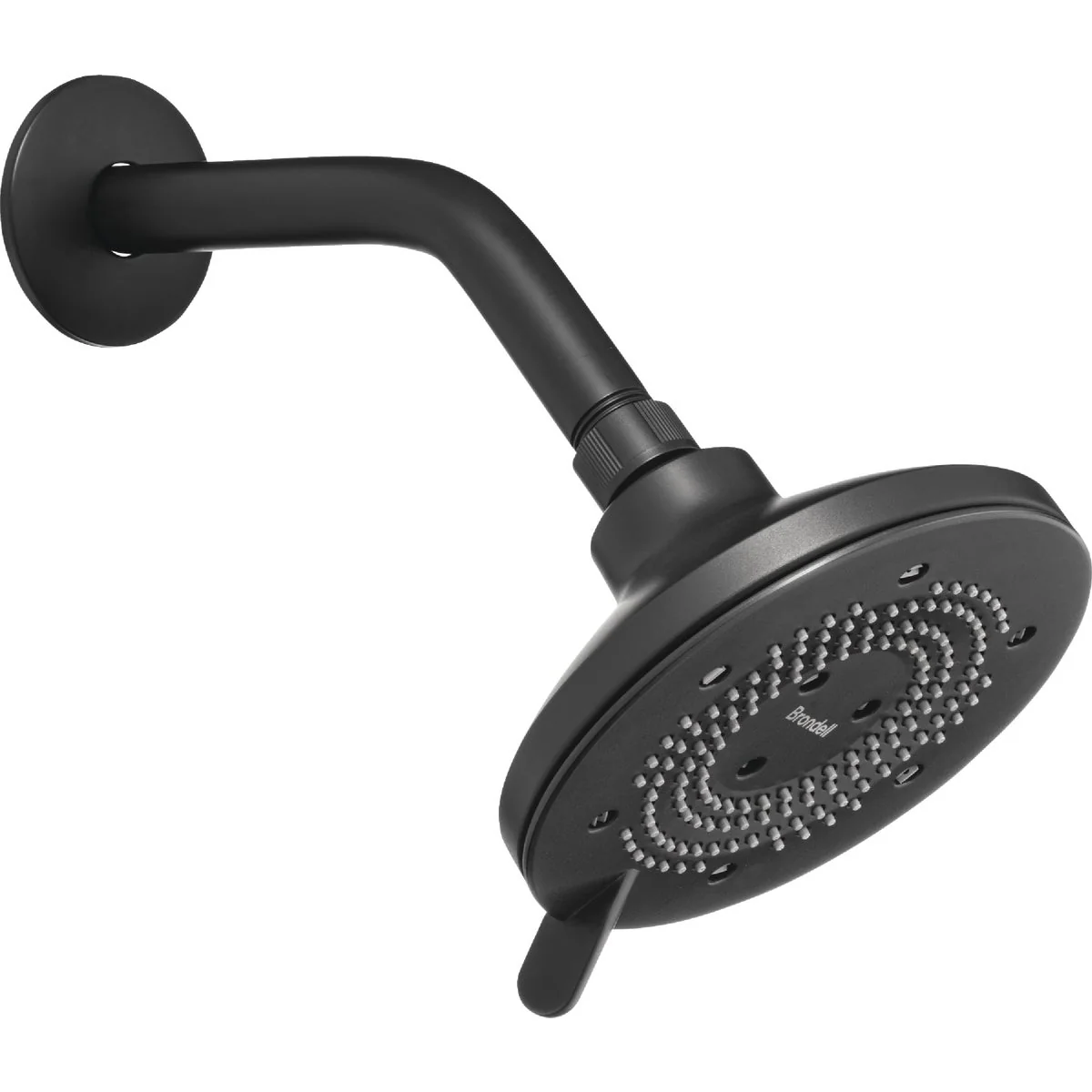 Contemporary Brondell Nebia Yuba 5-Setting Fixed Showerhead Matte Black Safe