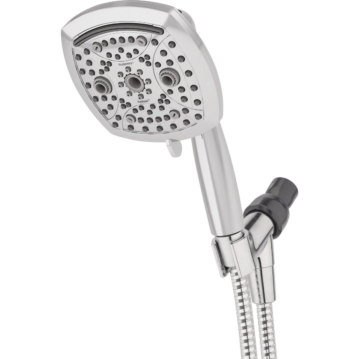Secure Oxygenics Contour 9-Spray 1.8 GPM Handheld Showerhead Chrome Crafted