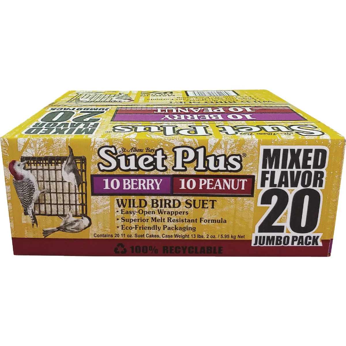 Original Design Suet Plus Berry Peanut Suet 20-Pack Long-Lasting
