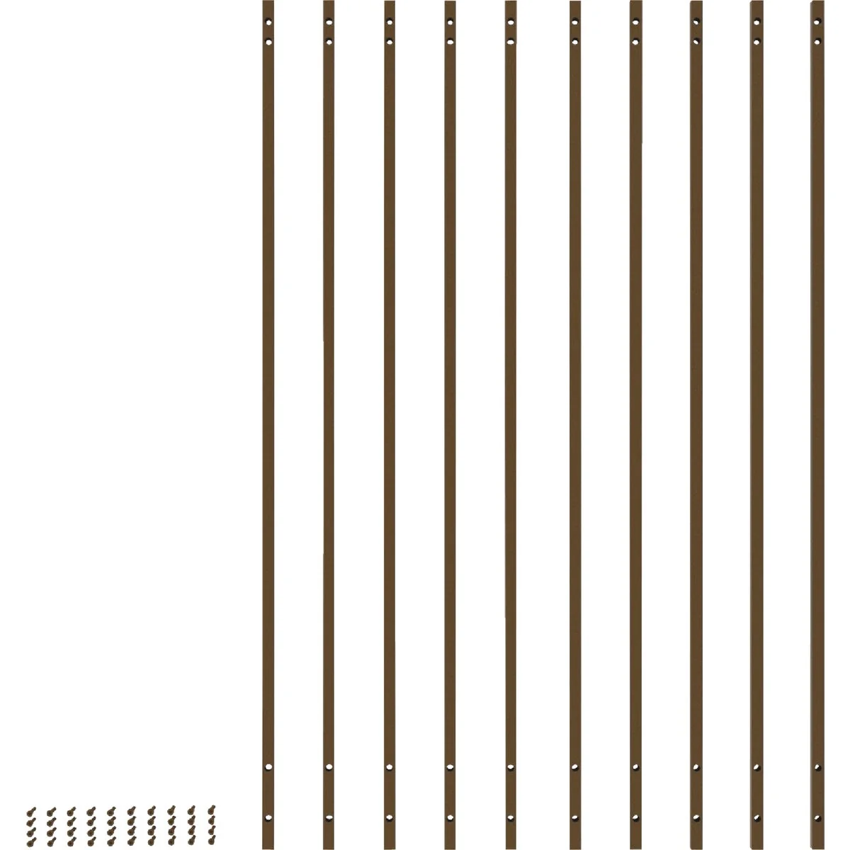 Original Fortress Building Products 31 In. x 5 8 In. Antique Bronze Steel Square Railing Baluster 10-Pack Clean