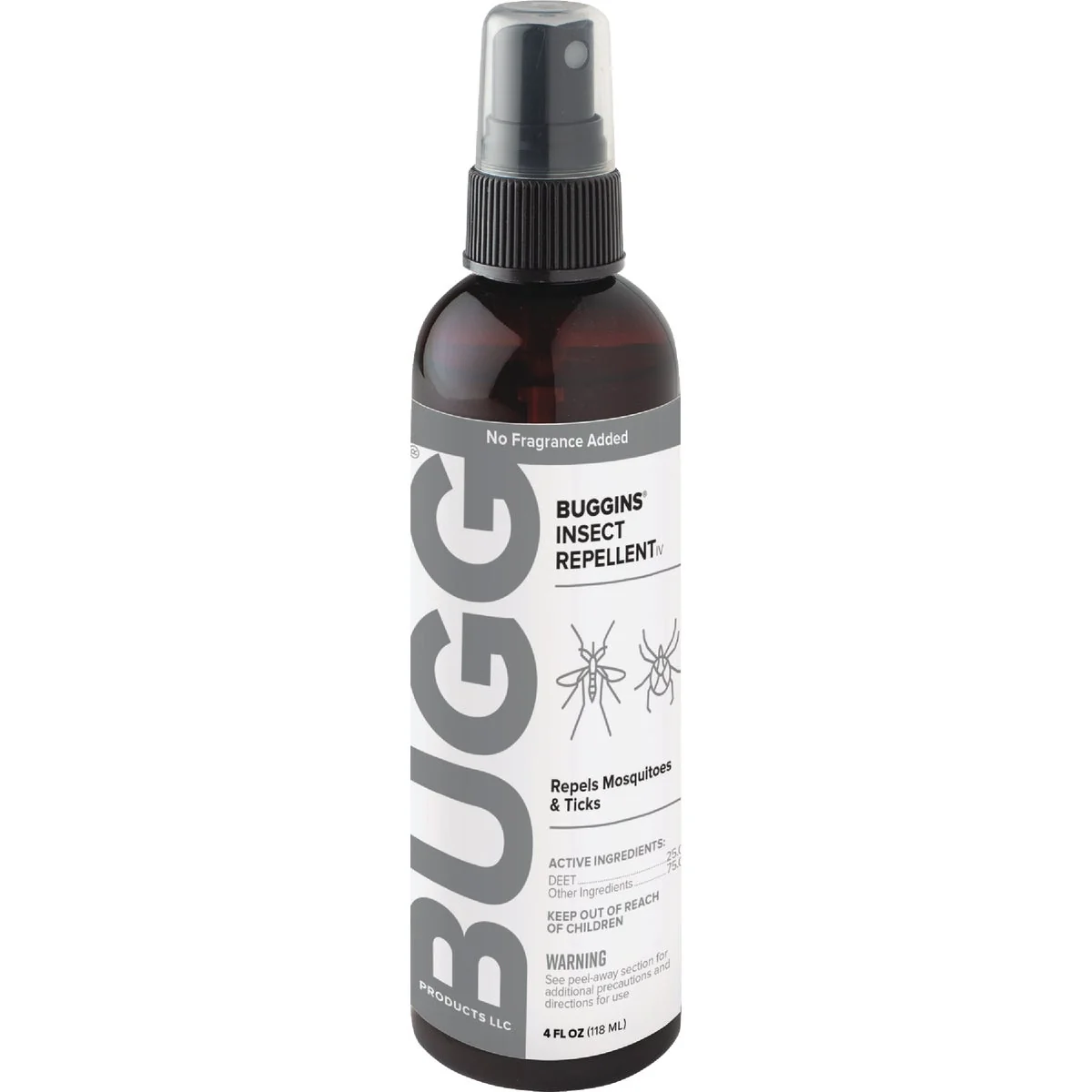 Crafted Bugg Buggins 6 Oz. 25 Deet Insect Repellent IV No Fragrance Reusable