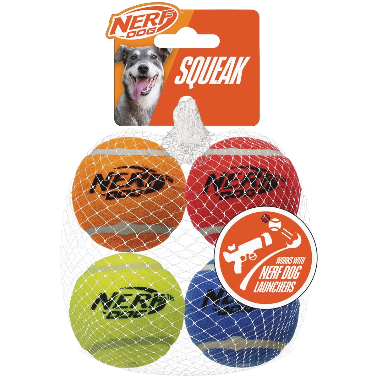 Elegant Nerf Dog 2.5 In. Squeak Tennis Ball 4-Pack Dependable
