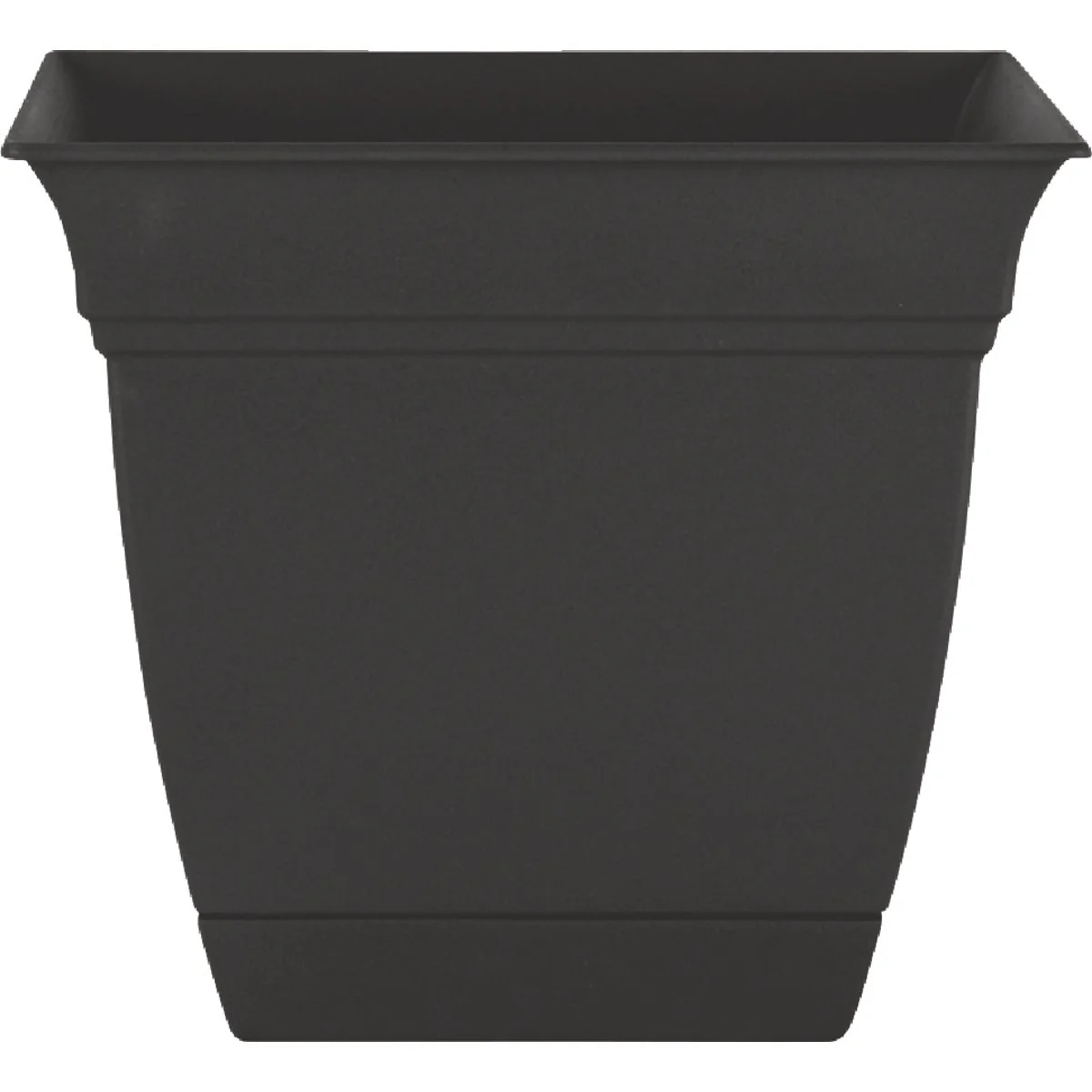 Casual HC Companies 12 In. Black Square Planter Stone with Saucer Exceptional