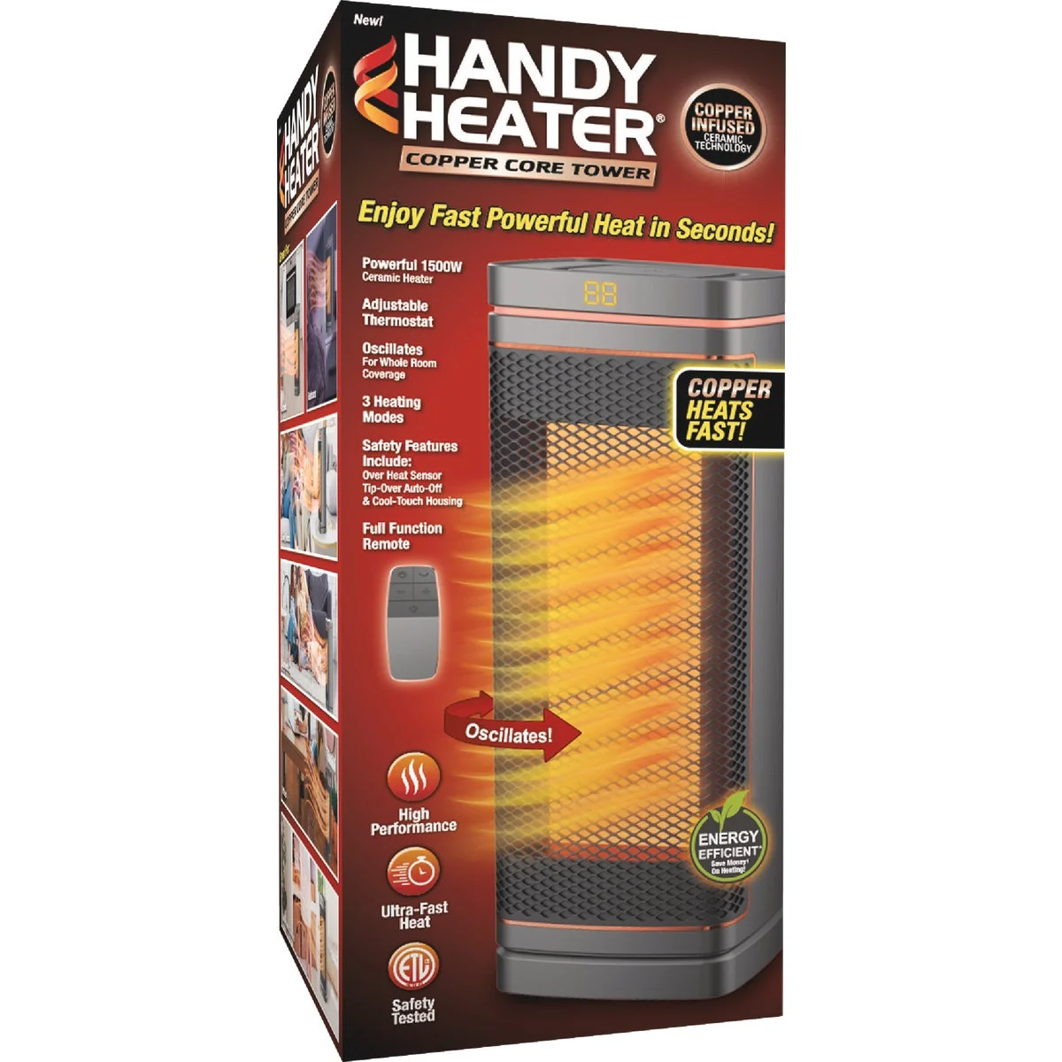 Superior Handy Heater Copper Core Tower Oxcillating Space Heater Trusted
