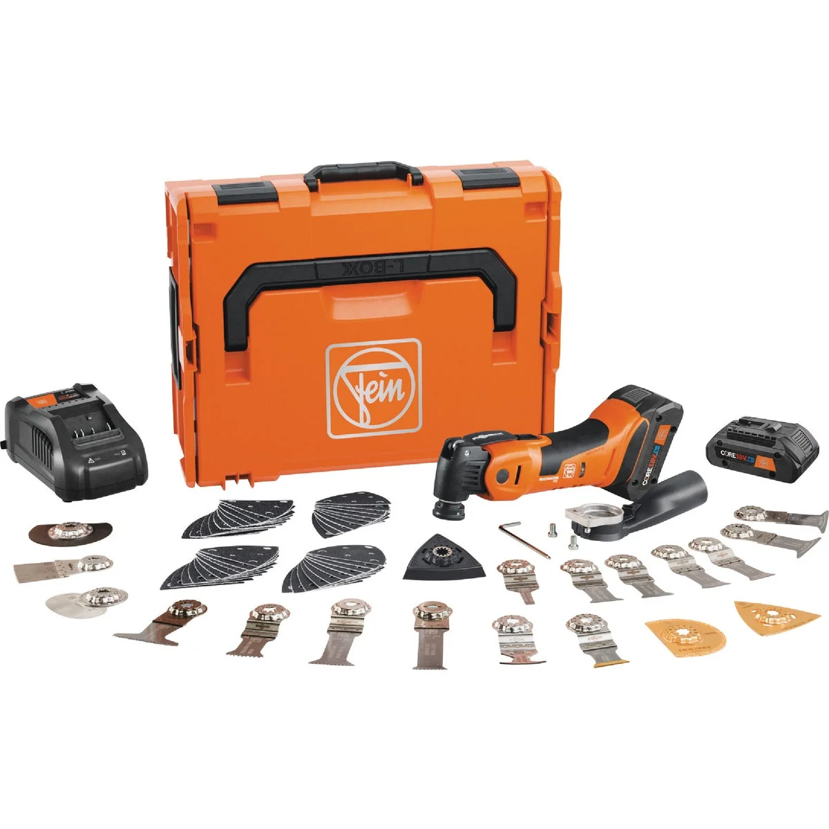 Soft Fein MultiMaster AMM 700 Max 18V Brushless Cordless Oscillating Multi-Tool Kit with 2 4.0 Ah Batteries Rapid Charger Verified