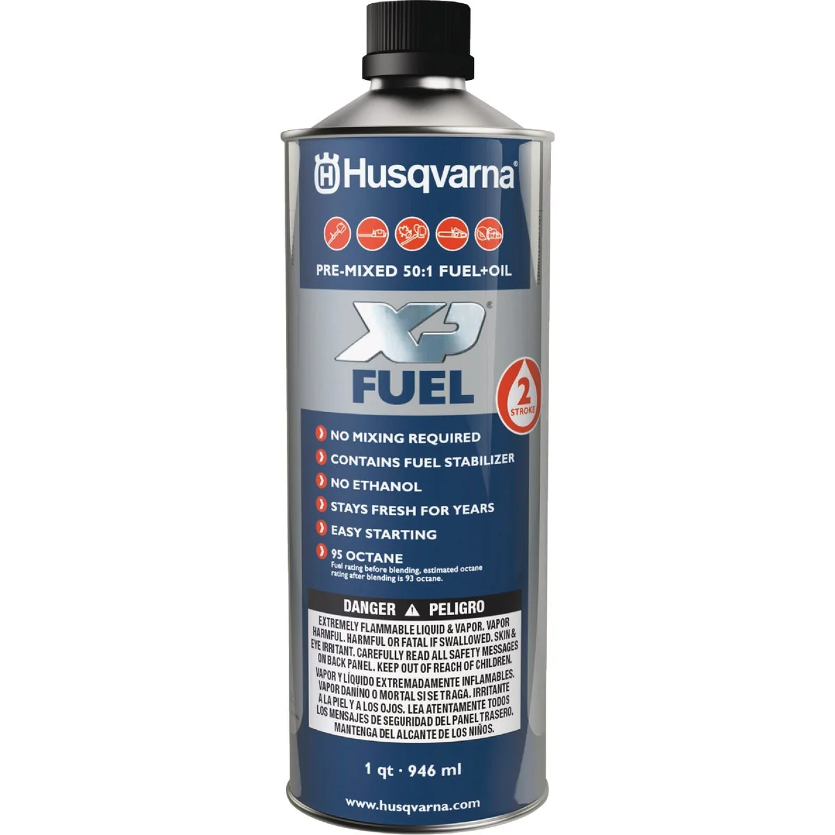 Durable Husqvarna XP Premixed 50 1 Fuel Oil for 2-Stroke Engines Ethanol- High Octane Fuel 1 Quart Crafted