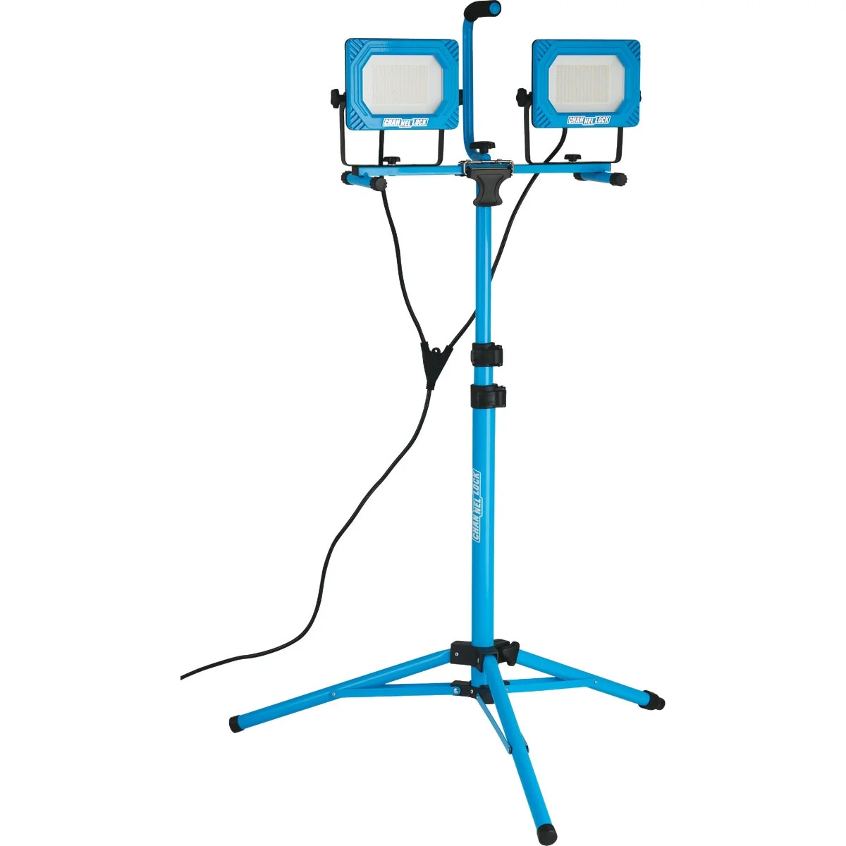 Minimalist Channellock 24 000 Lm. Dual-Head Tripod Work Light With AC Outlets Original