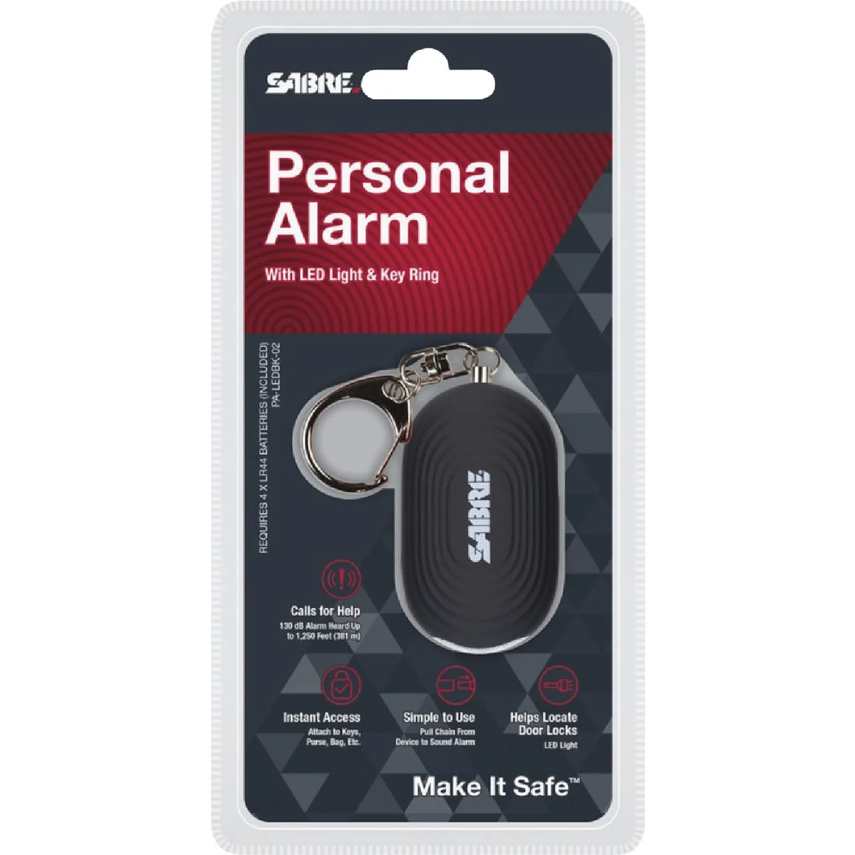 Genuine Sabre Personal Alarm with LED Light Responsible