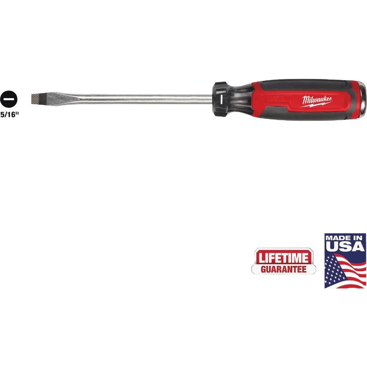 Crafted Milwaukee 5 16 In. x 6 In. Slotted Demolition Screwdriver with Cushion Grip Unique