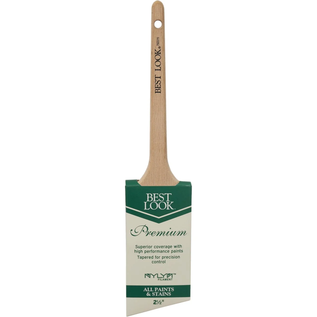 Authentic Look 2.5 In. Premium A S Nylyn Brush With Rattail Beech Wood Handle Fine