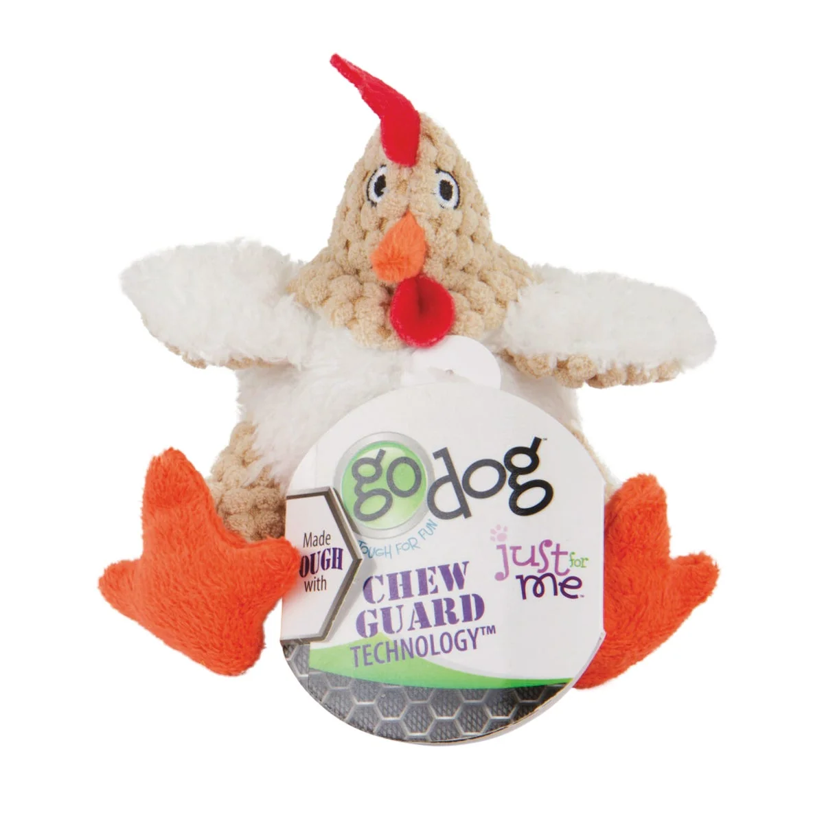 Luxury goDog Checkers Just For Me Mini Brown Fat Rooster Squeaky Plush Dog Toy Healthy