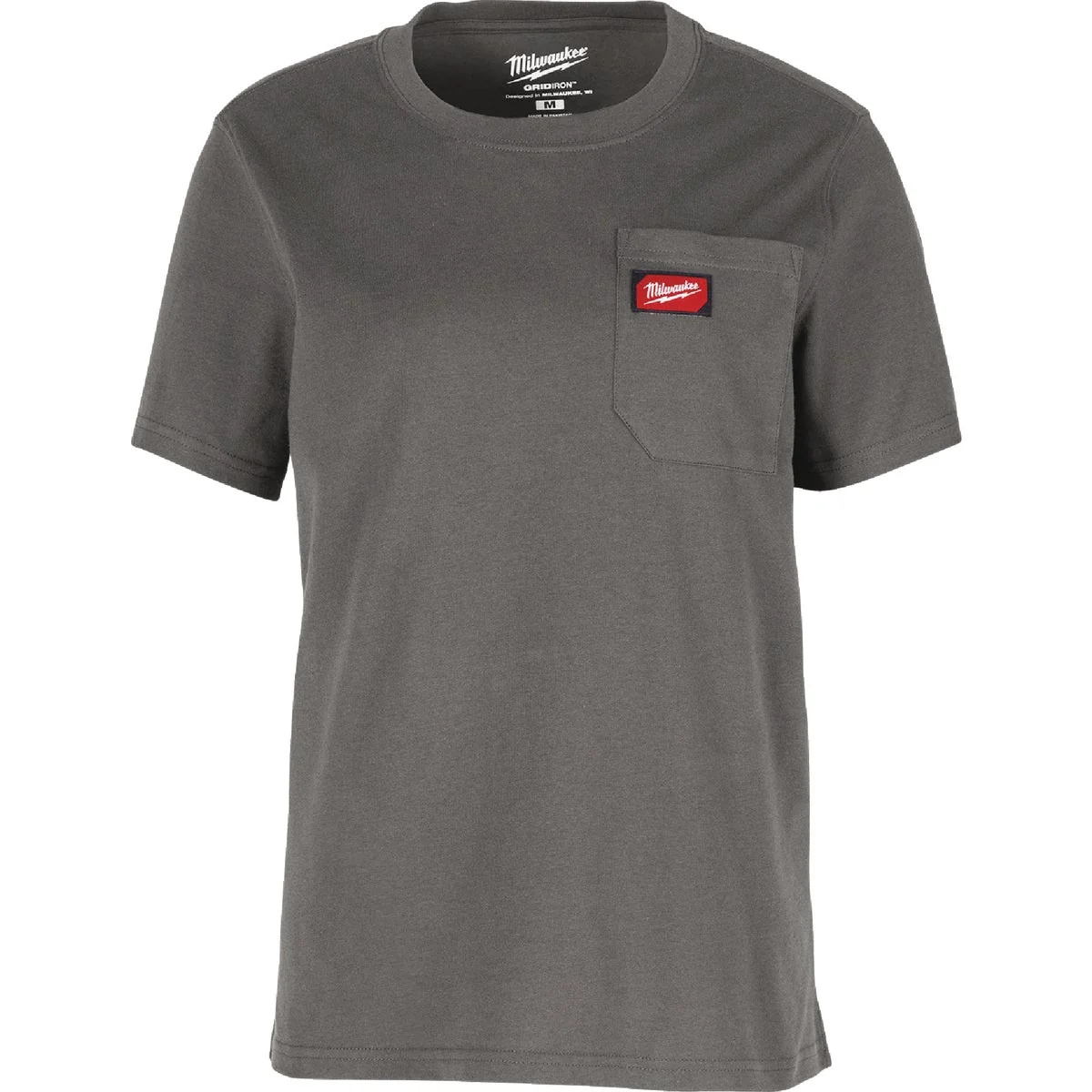 Top-Quality Milwaukee GridIron Women’s Large Gray Short Sleeve Pocket T-Shirt Fine Crafted