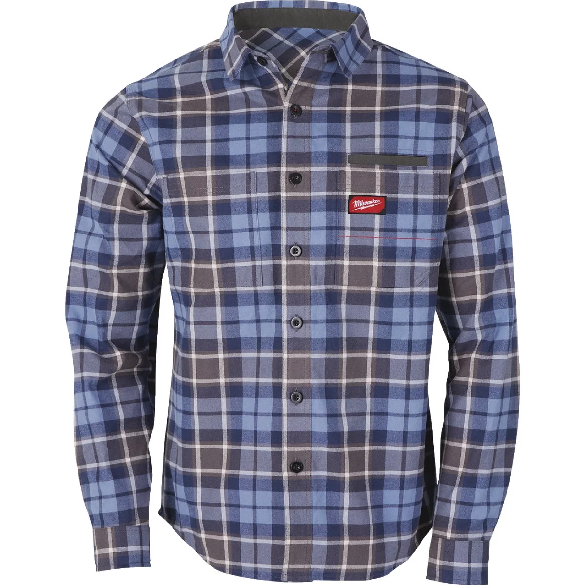 Fine Milwaukee GridIron Men’s XL Blue Long Sleeve Flannel Shirt Practical