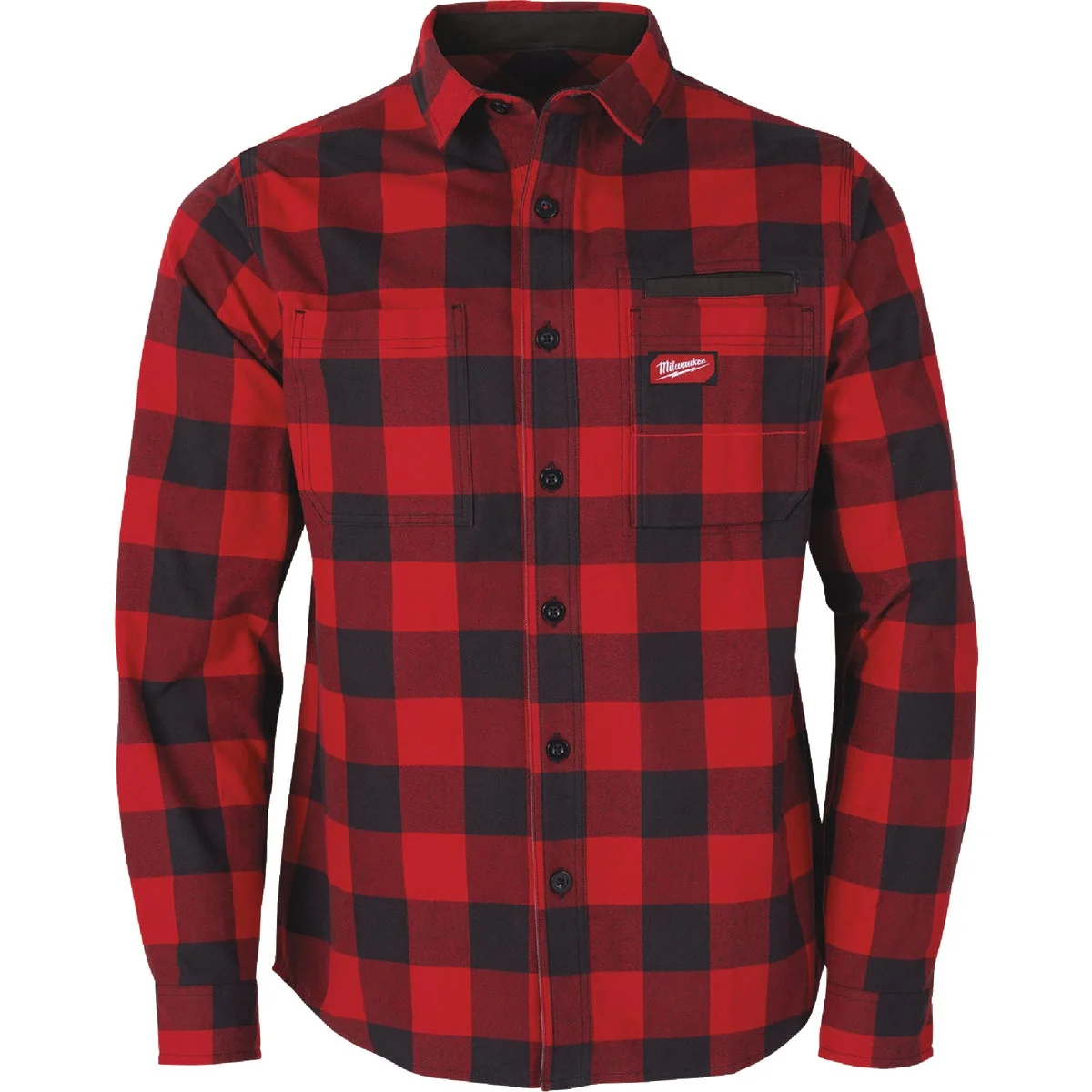 High-Quality Milwaukee GridIron Men’s 2XL Red Long Sleeve Flannel Shirt Safe