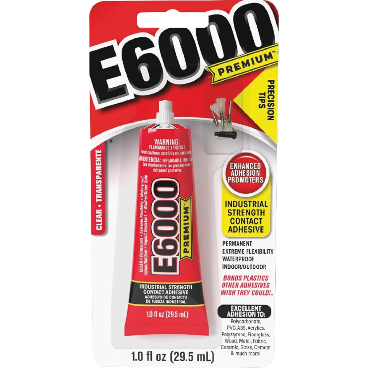 Natural E6000 PREMIUM 1 Oz. Clear Adhesive with Precision Tips Environmentally Friendly