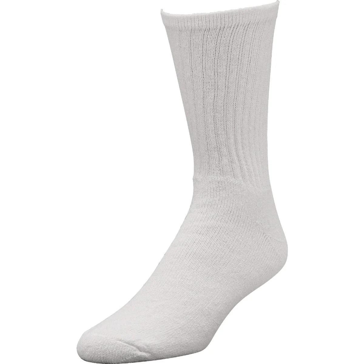 Smooth Railroad Sock White Crew Sock 6-Pack Recyclable
