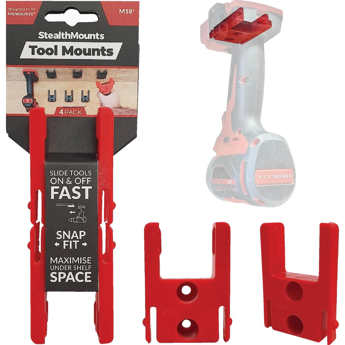 Top-Quality StealthMounts Tool Mounts for Milwaukee M18 4-Pack Exceptional