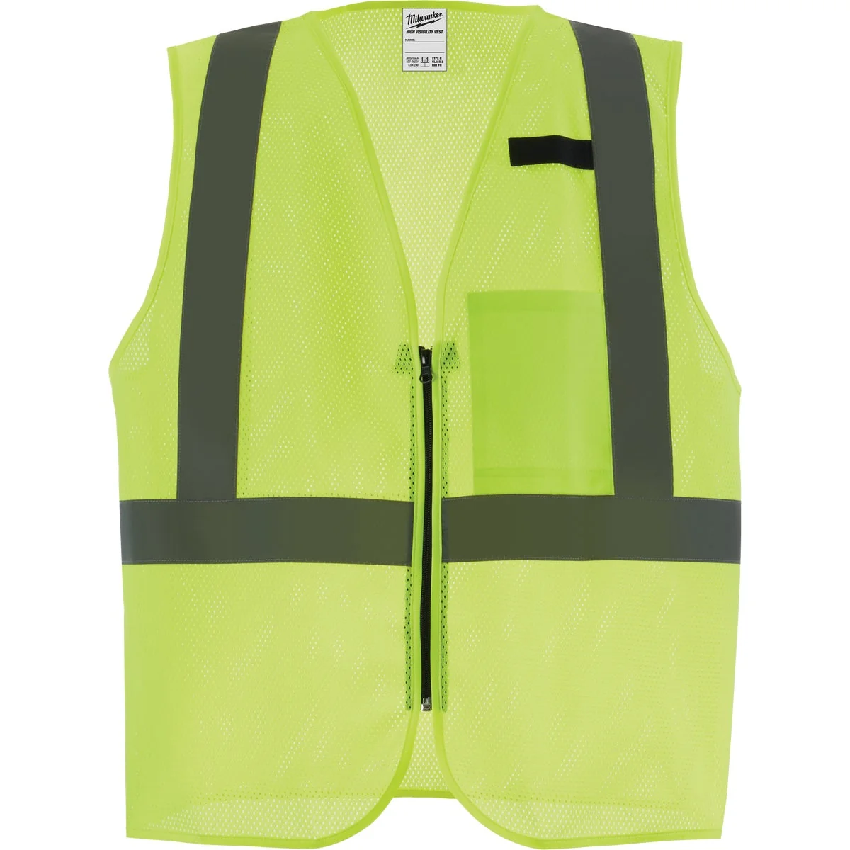 Contemporary Milwaukee Class 2 High Visibility Yellow Mesh One Pocket Safety Vest L XL Traditional