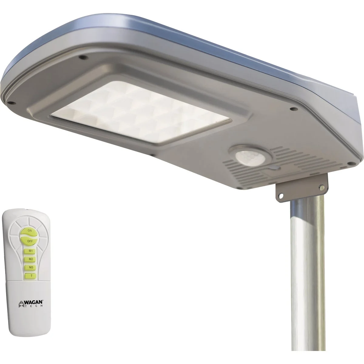 Functional Wagan Tech Black Motion Activated Dusk To Dawn 3000 Lm. Solar Flood Light with Remote Control Reusable