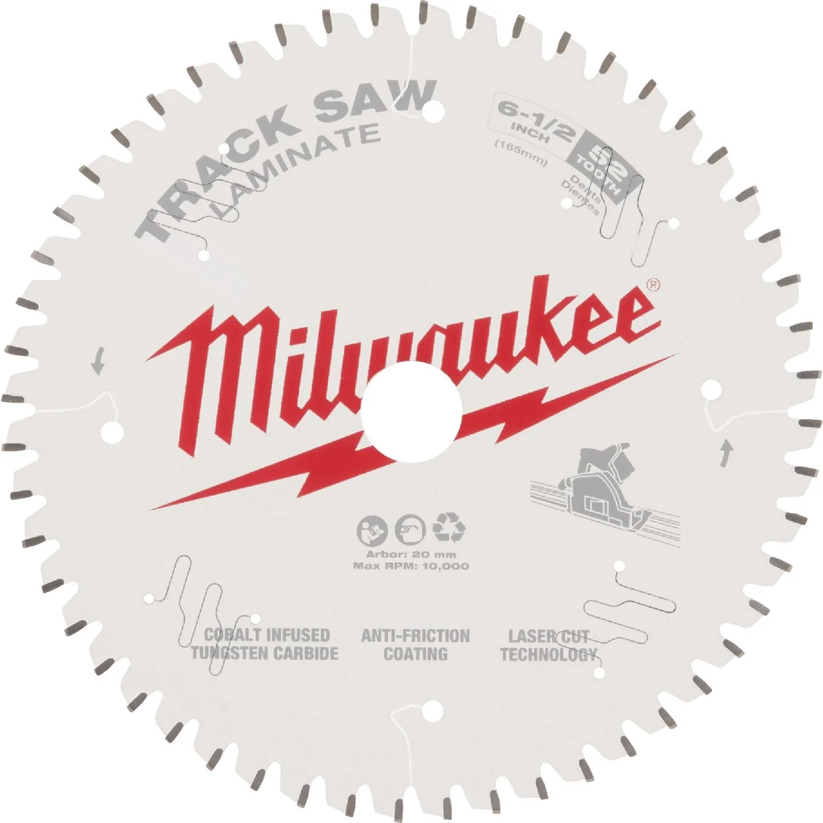 High-End Milwaukee 6-1 2 In. 52T Laminate Track Saw Blade Selected