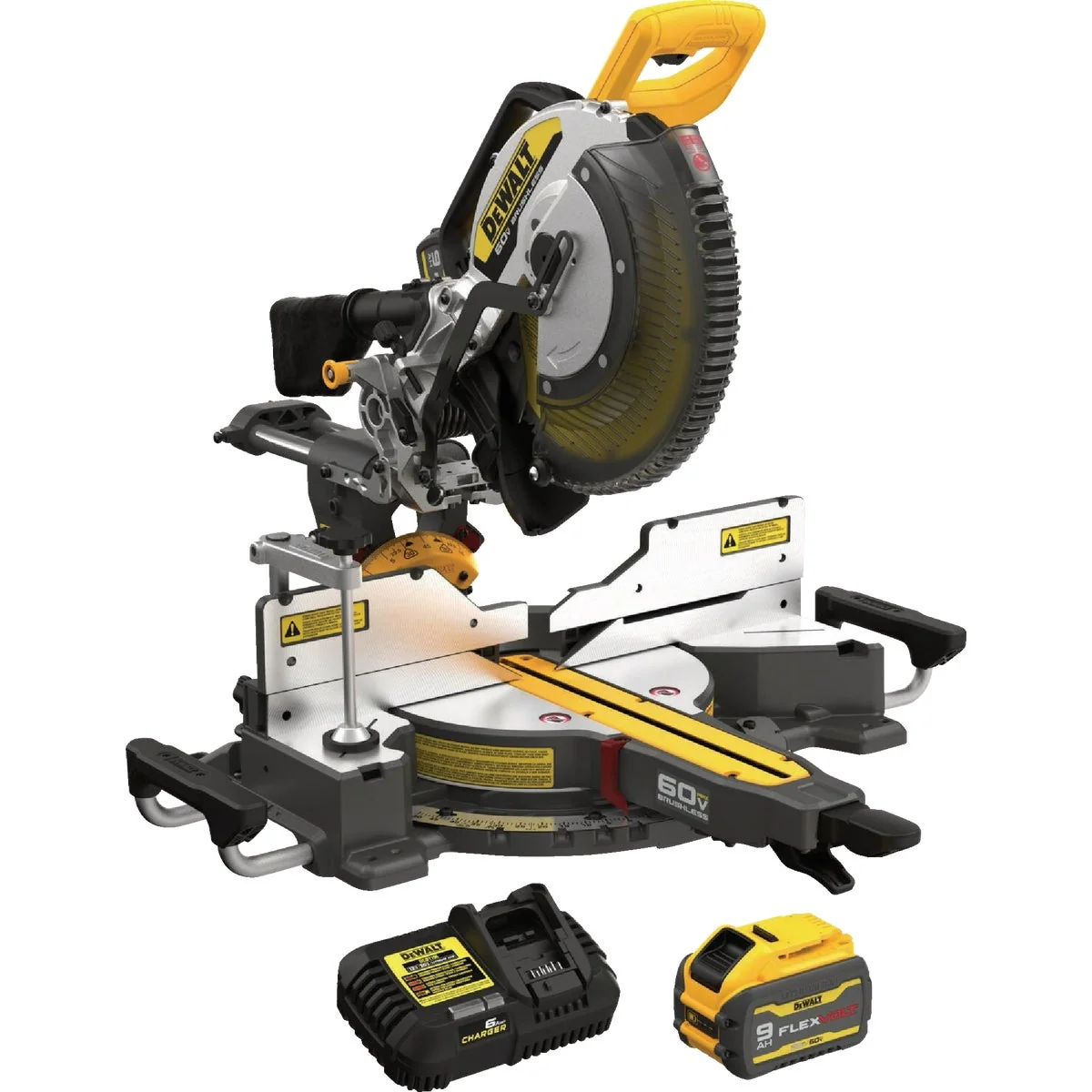 High-Quality DEWALT FLEXVOLT 60V MAX Brushless 12 In. Dual Bevel Sliding Compound Cordless Miter Saw Kit with 9.0 Ah Battery Charger Practical