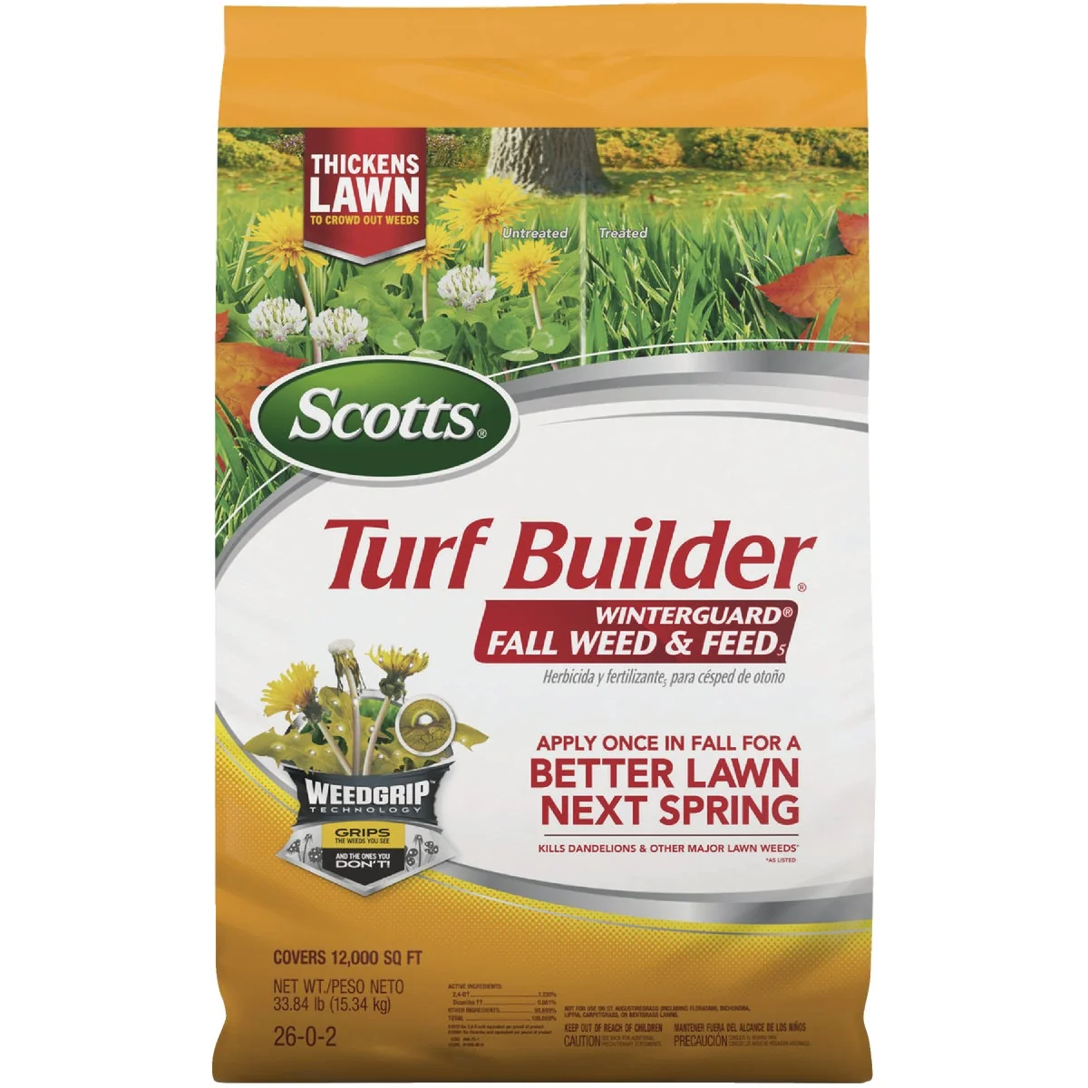 Expertly Made Scotts Turf Builder WinterGuard 33.84 Lb. 12 000 Sq. Ft. Coverage Fall Weed Feed Sustainable