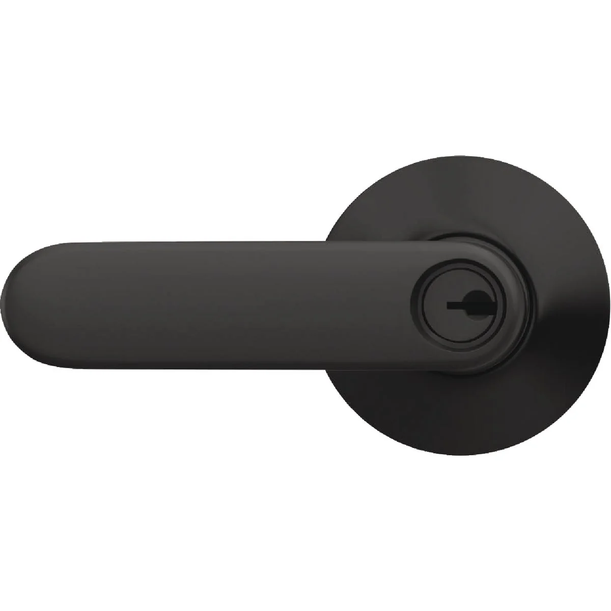Traditional Schlage Davlin Lever Keyed Entry Lock in Matte Black Fast