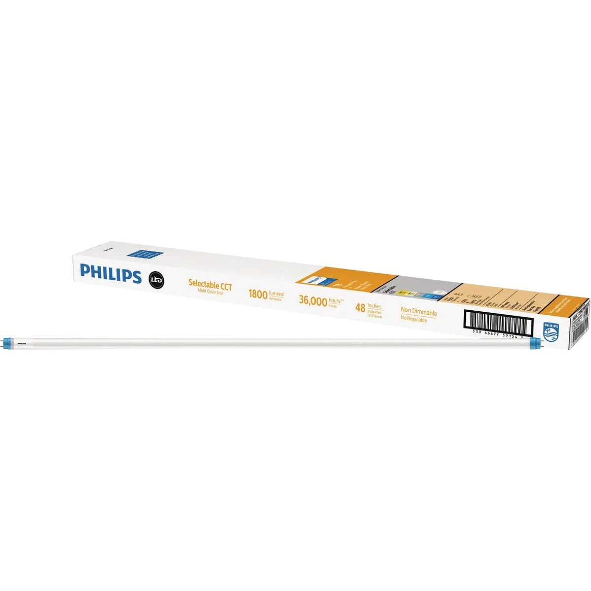 Effective Philips FlexFit 32W Equivalent 48 In. T8 Type A B Multi-CCT LED Tube Light Bulb 2-Pack Contemporary