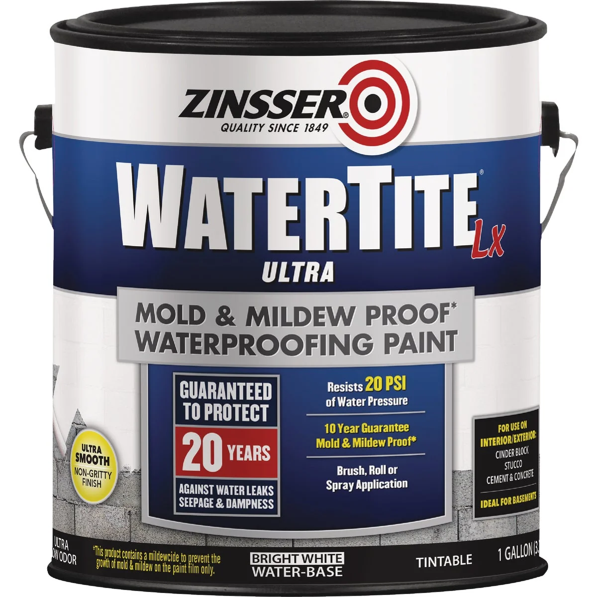 Versatile Zinsser WaterTite LX Ultra 1 Gal. Mold Mildew Proof Waterproofing Paint Relaxed