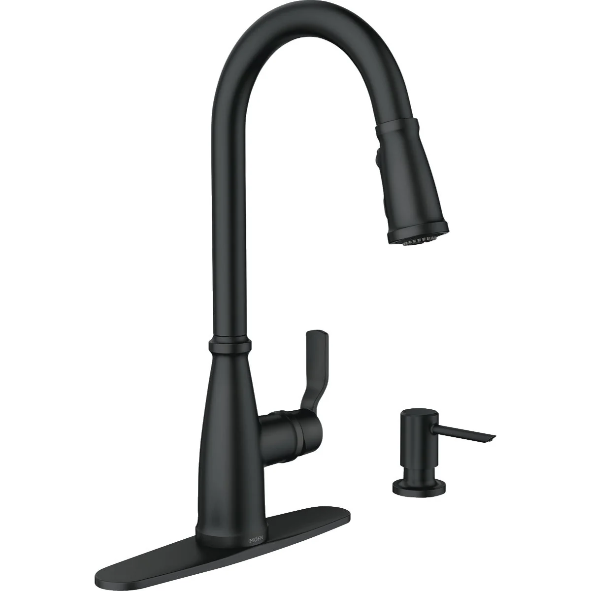 Exceptional Moen Nolia 1-Handle Pull-Down High Arc Kitchen Faucet Matte Black Long-Lasting