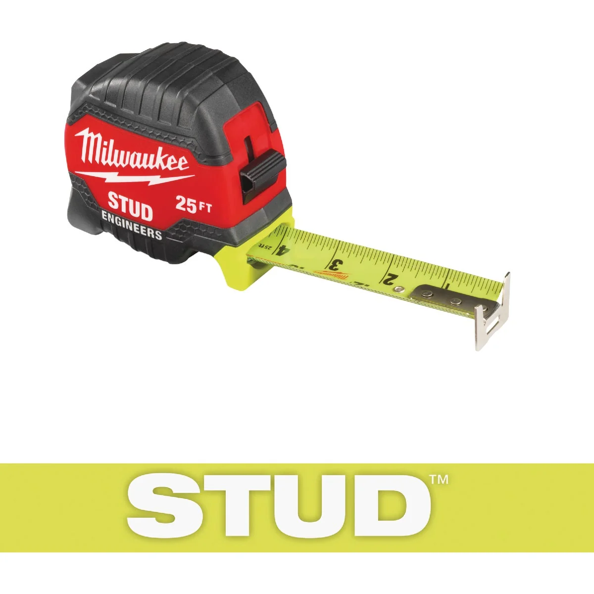 Easy-to-Use Milwaukee 25 Ft. STUD Tape Measure with Engineer’s Scale Pure