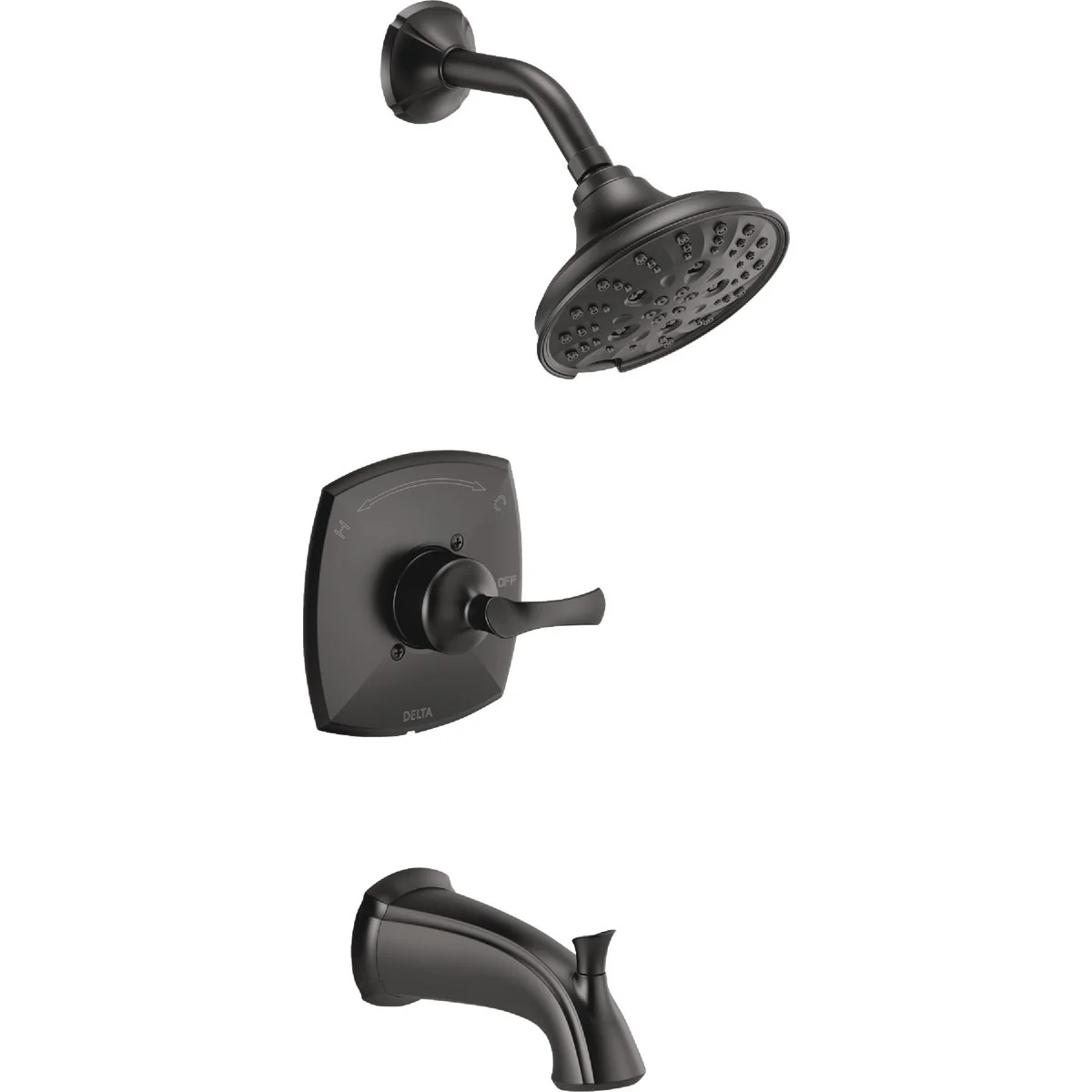 Classic Delta Sandover Monitor 14 Series Matte Black Tub and Shower Faucet World-Class
