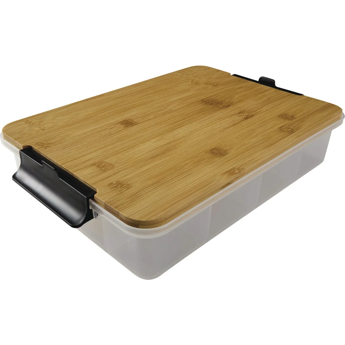 Green Farberware 11 In. x 16 In. Snacklebox with Bamboo Cutting Board Lid Fine Crafted