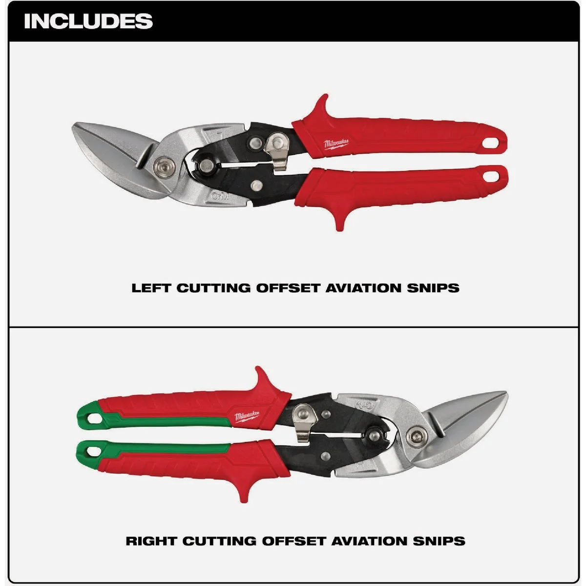 Excellent Milwaukee Offset Aviation Snip Set 2-Piece Premium