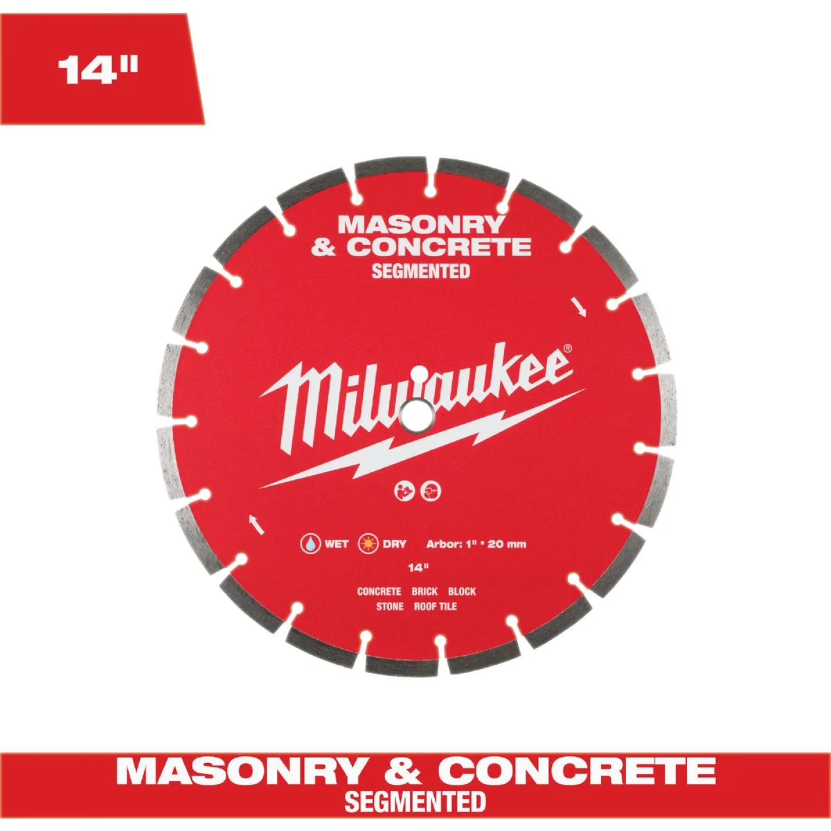 Reliable Milwaukee 14 In. Segmented Rim Masonry Concrete Diamond Blade Functional