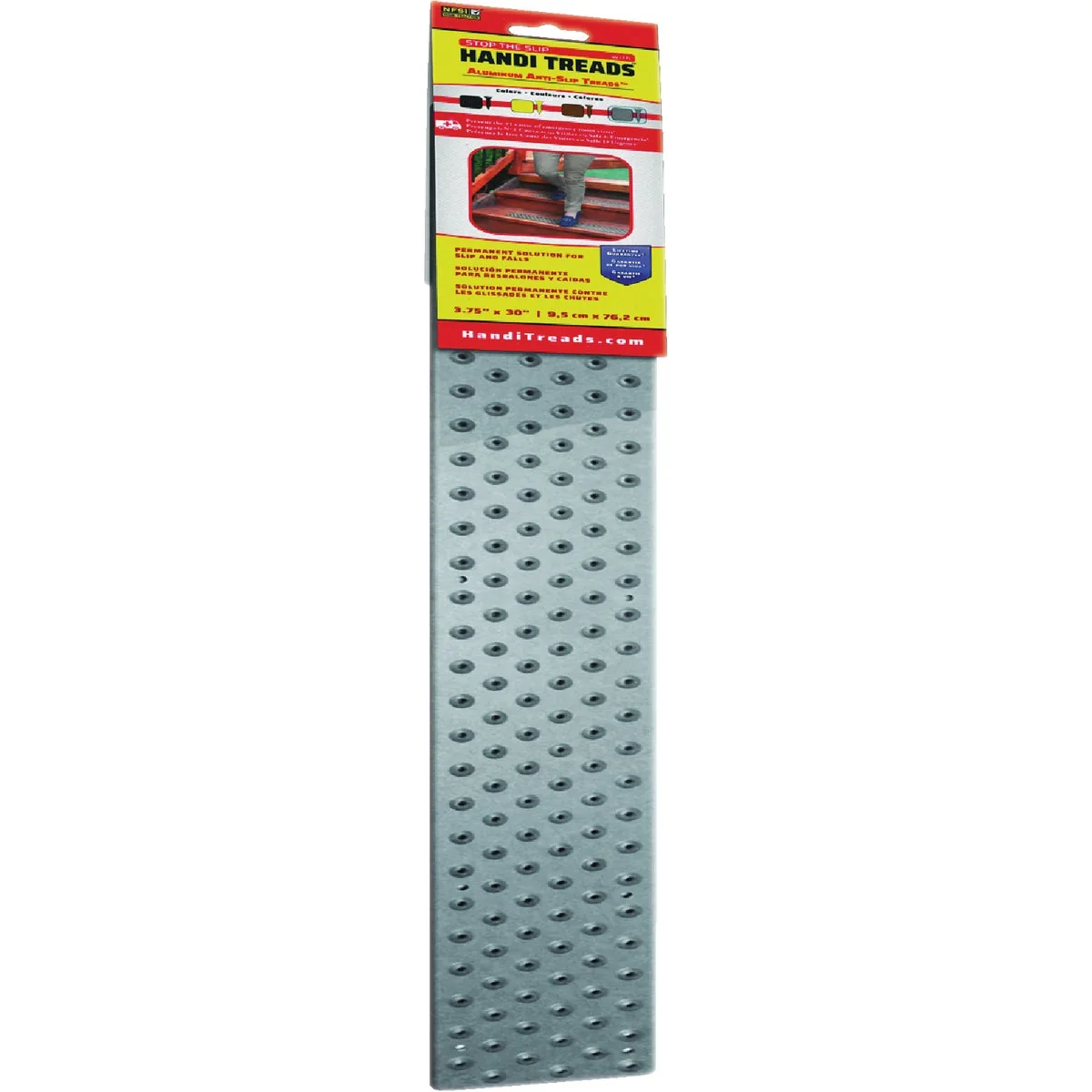 Flexible Handi Treads 3.75 In. x 30 In. Gray Non-Slip Aluminum Tread Verified