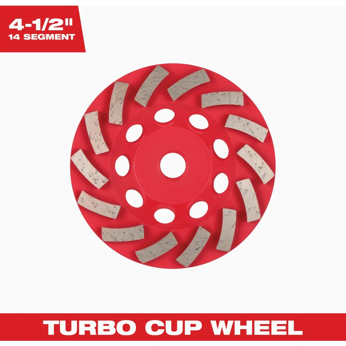 Pure Milwaukee DIAMOND MAX 4-1 2 In. Segmented Turbo Rim Diamond Cup Wheel Fine Crafted
