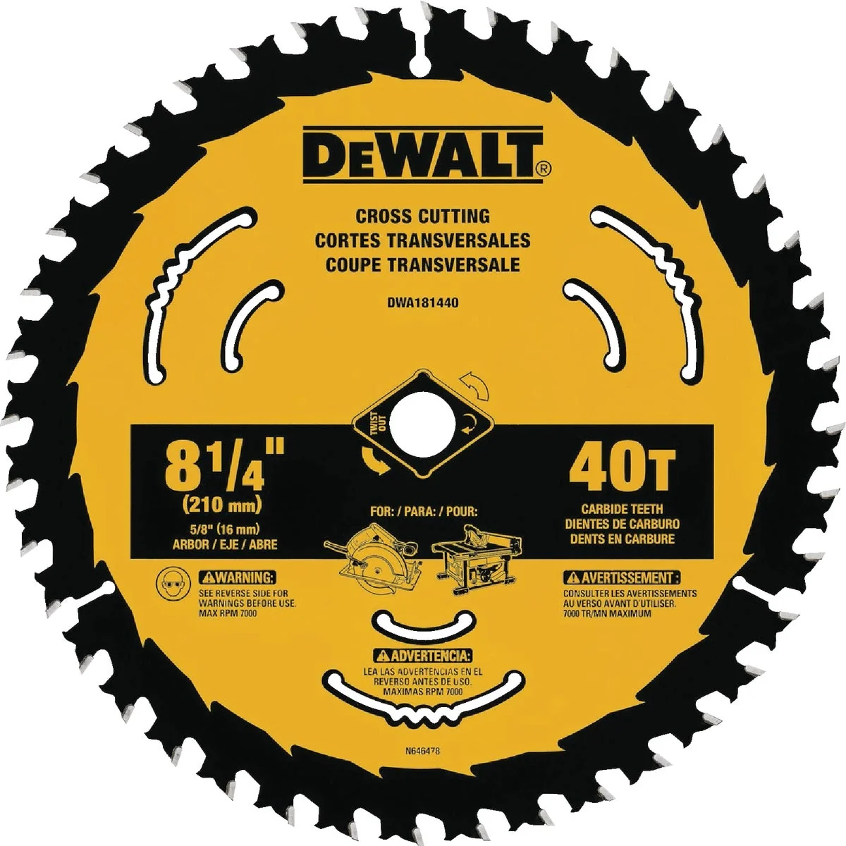 Fashionable DEWALT 8-1 4 In. 40-Tooth Framing Ripping Blister Circular Saw Blade Comfortable
