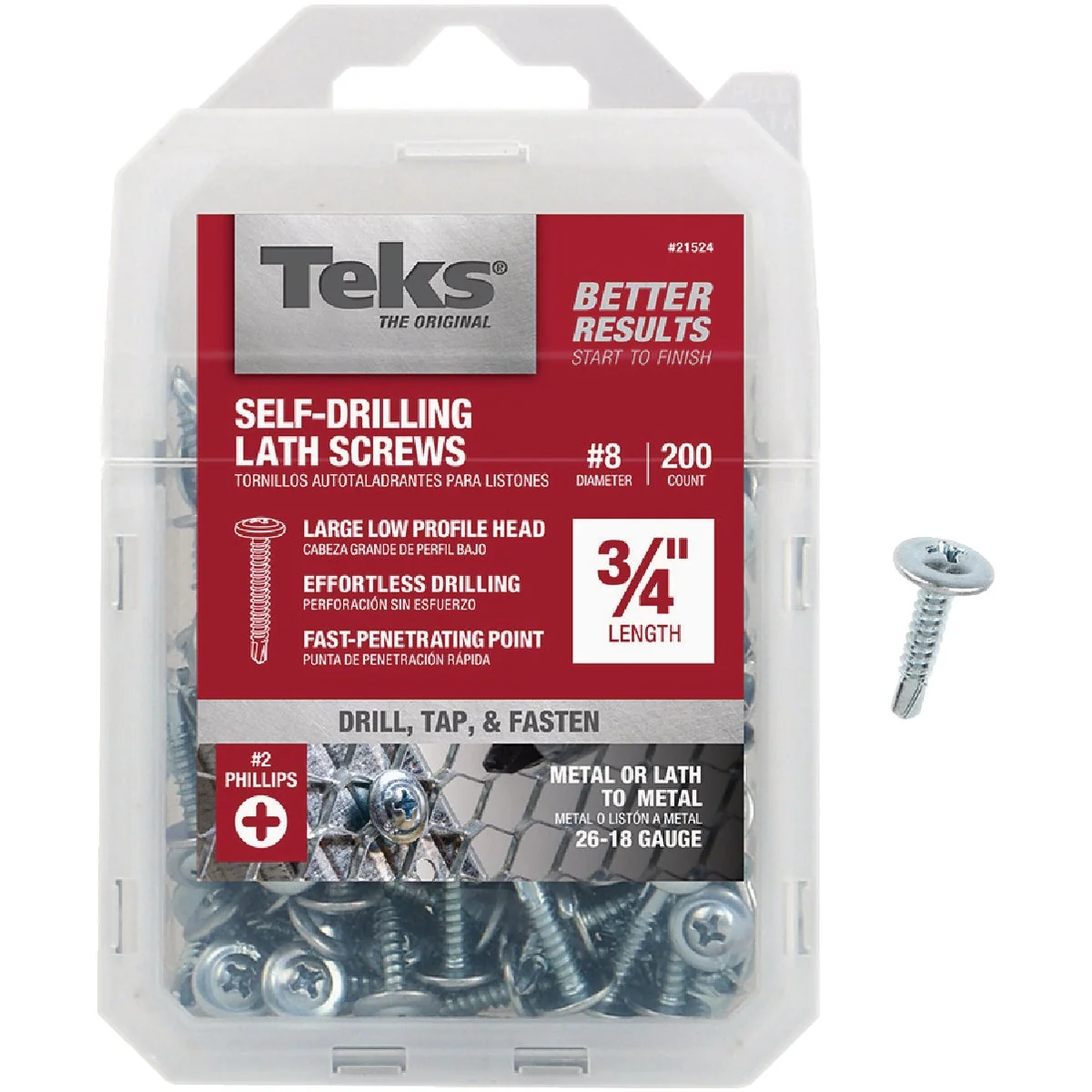 Comfortable Teks 8 x 3 4 In. Modified Truss Head Drill Point Lath Screw 200 Ct. User-Friendly