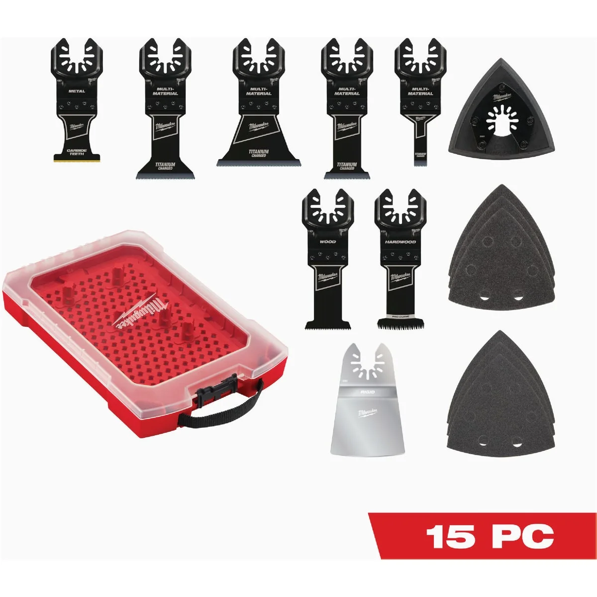 Practical Milwaukee 15-Piece Multi-Tool Oscillating Blade Set with Modular Case Efficient