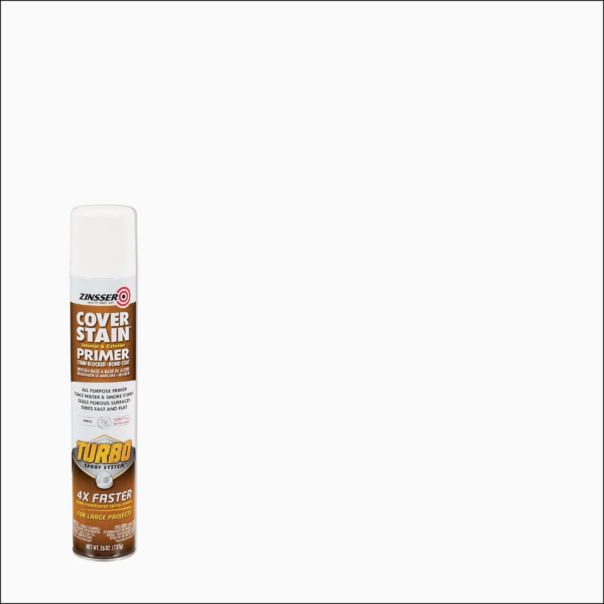 Smooth Zinsser 26 Oz. Cover Stain Primer Spray with Turbo Spray System Flat White Healthy