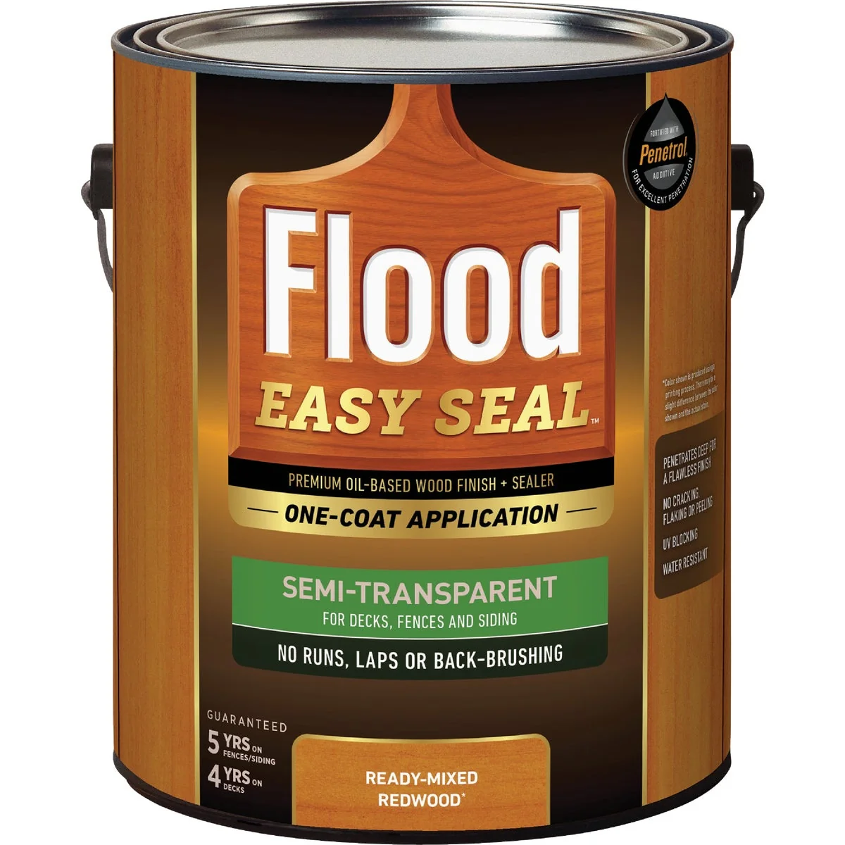 Durable Flood Easy Seal Semi-Transparent Premium Oil-Based Stain and Sealer Redwood 1 Gal. Fine