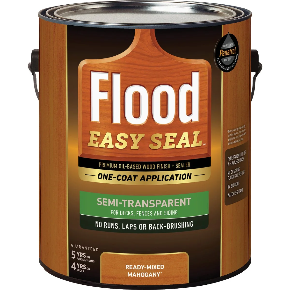 Lightweight Flood Easy Seal Semi-Transparent Premium Oil-Based Stain and Sealer Mahogany 1 Gal. Soft