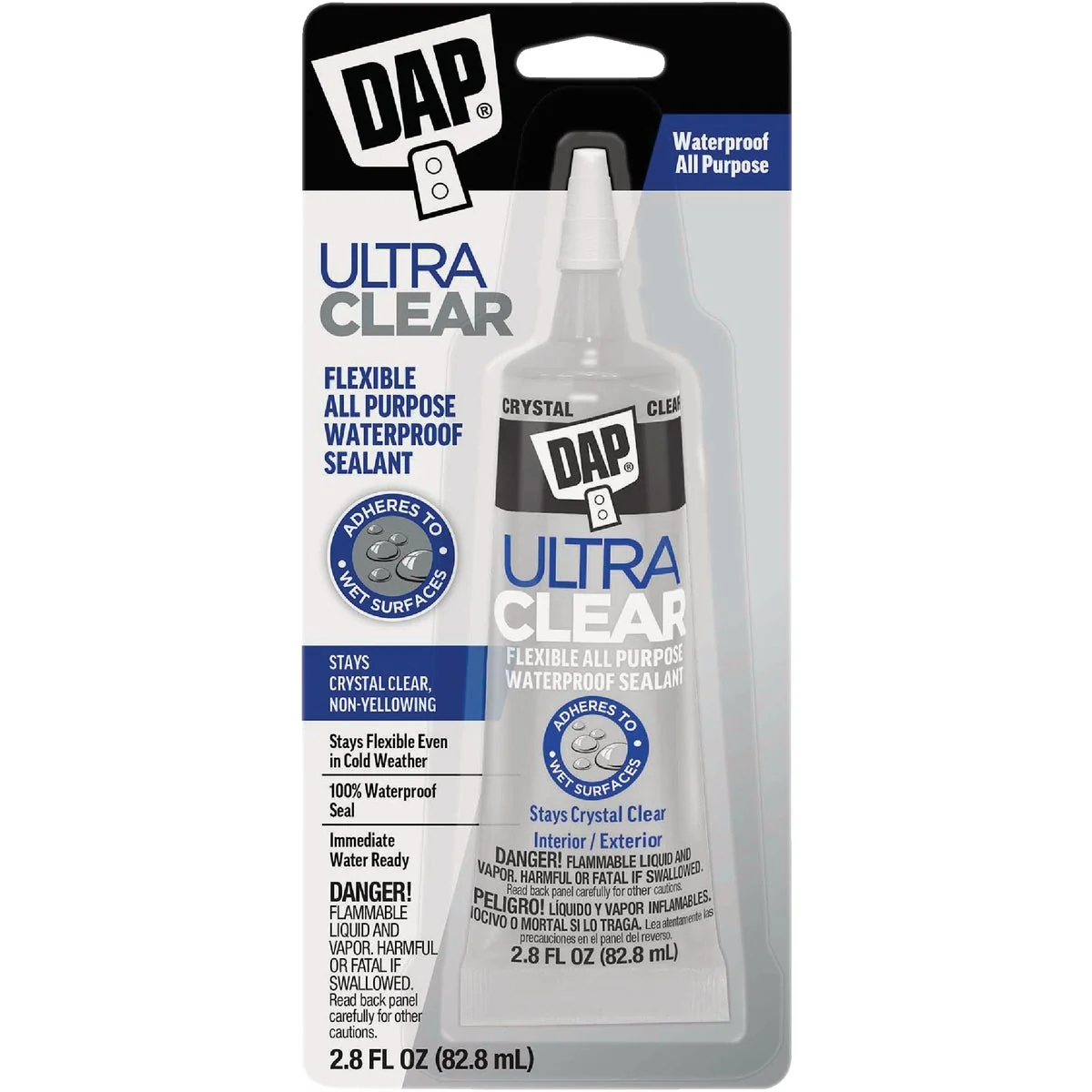 Secure DAP Ultra Clear 2.8 Oz. All Purpose Elastomeric Sealant Clear Quality